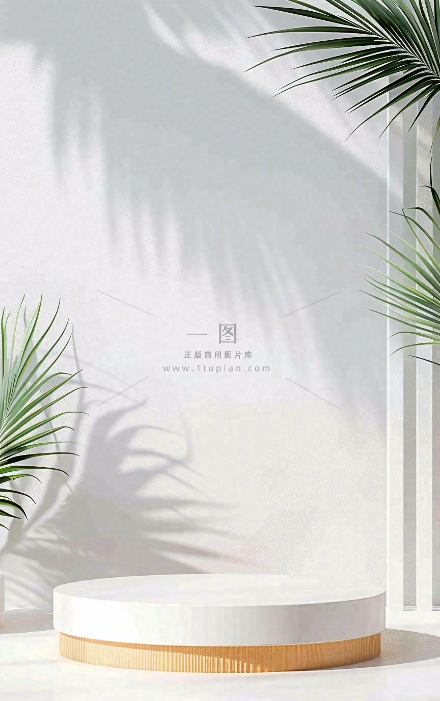 美妆护肤3d展台清新背景