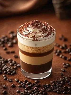 雪顶咖啡拿铁饮品摄影图