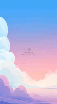 蓝紫色天空白云清新浪漫落日海上倒影 蓝紫色天空白云清新浪漫落日海上倒影