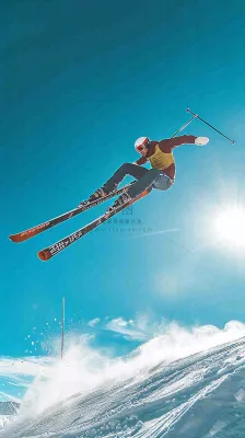 冬季冰雪极限滑雪旅行比赛，体育运动摄影图