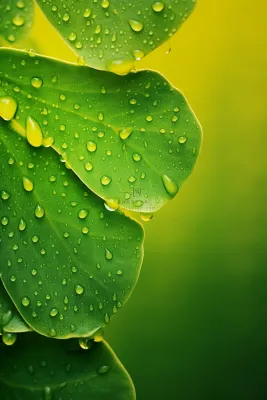 黄绿渐变简约叶子清新节气海报背景 黄绿渐变简约叶子清新节气海报背景