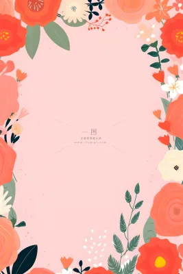 简约扁平鲜花可爱背景 简约扁平鲜花可爱背景