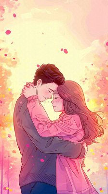 简约渐变浪漫爱心情侣情人节温馨爱情