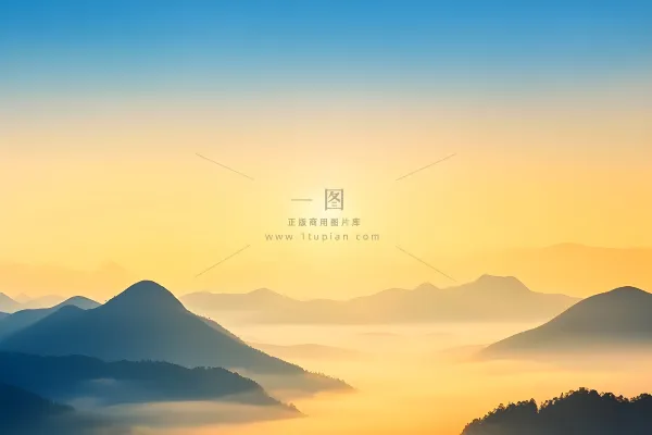 山脉蓝天渐变大气背景