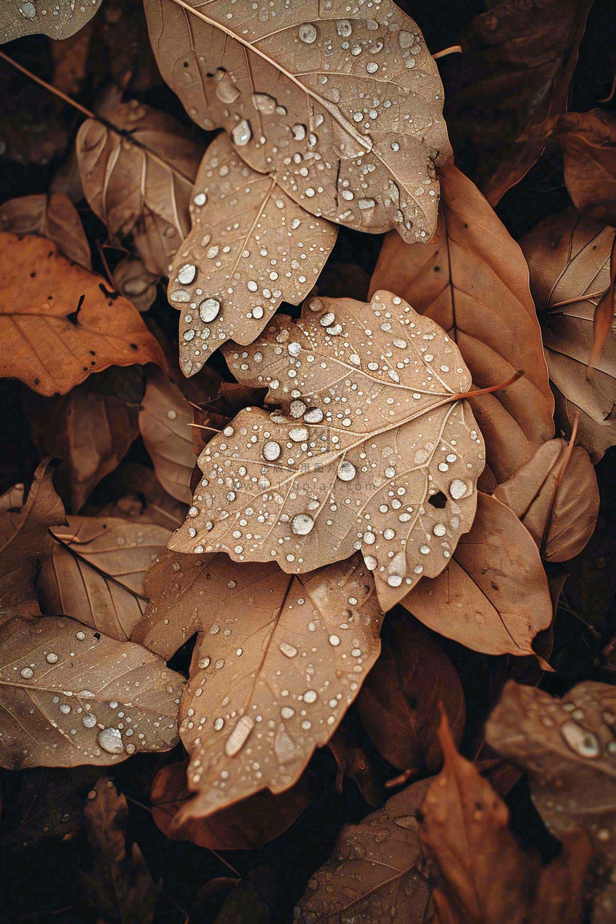 秋天雨天秋叶满地落叶,立秋秋分故事感