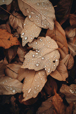 秋天雨天秋叶满地落叶,立秋秋分故事感 秋天雨天秋叶满地落叶,立秋秋分故事感