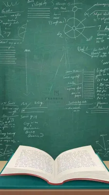 黑板书写粉笔知识阅读创意世界读书日插画背景