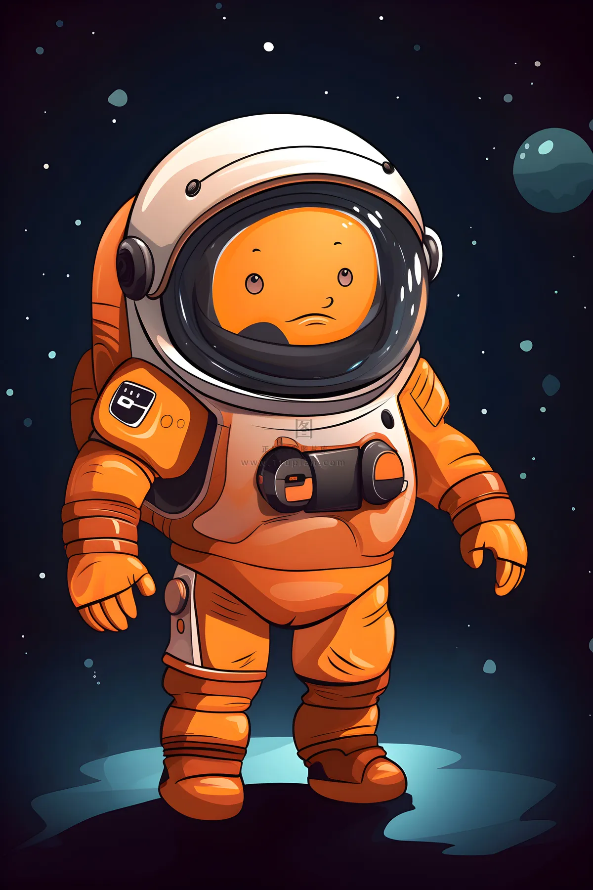 宇宙宇航员星空手绘插画海报背景素材