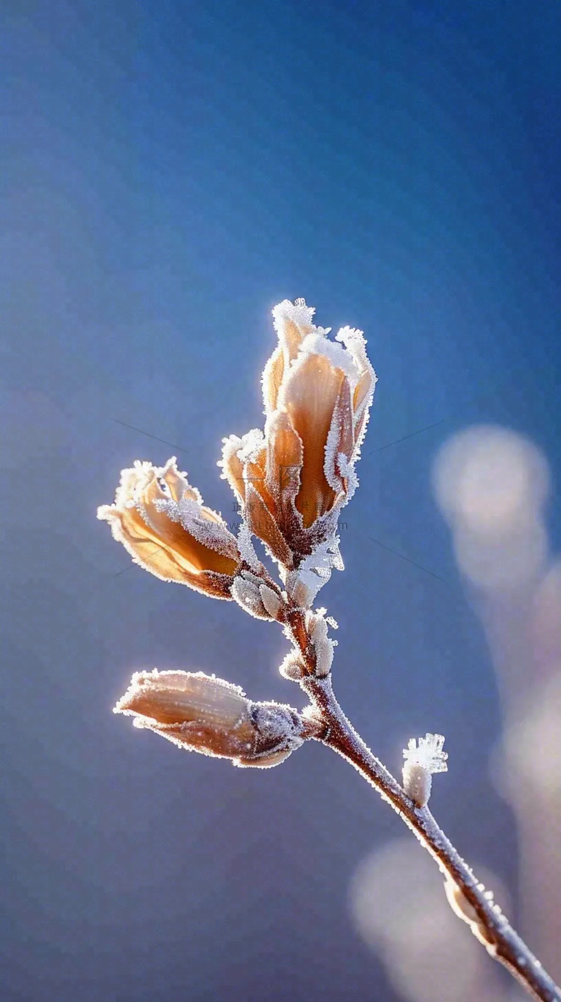 冬天白霜覆盖的植物立冬霜降小雪大雪冬至摄影图