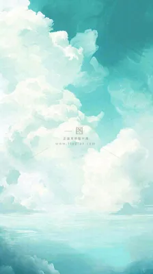 海洋海面蓝天云层白云清新春天夏天阳光，立夏夏至大暑小暑