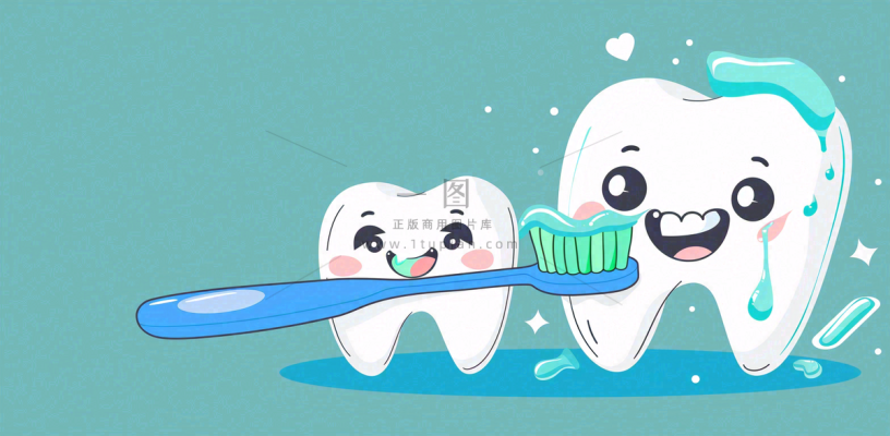牙医牙科牙齿清洁美白插画背景