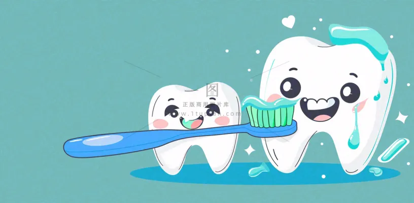 牙医牙科牙齿清洁美白插画背景