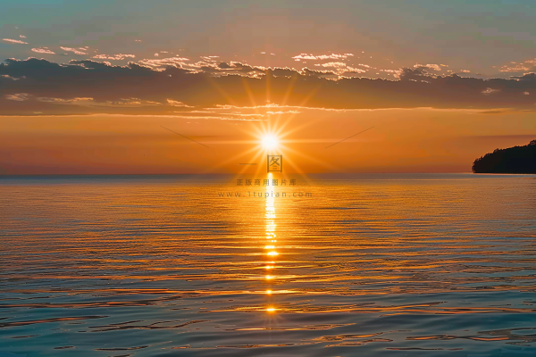 夏日落日海报沙滩晚霞摄影图