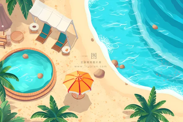 海滩海边夏日游泳背景