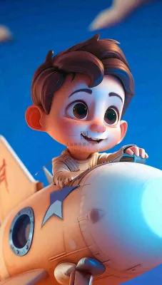 卡通飞行男孩少年可爱儿童节日,玩耍乐趣玩具 卡通飞行男孩少年可爱儿童节日,玩耍乐趣玩具