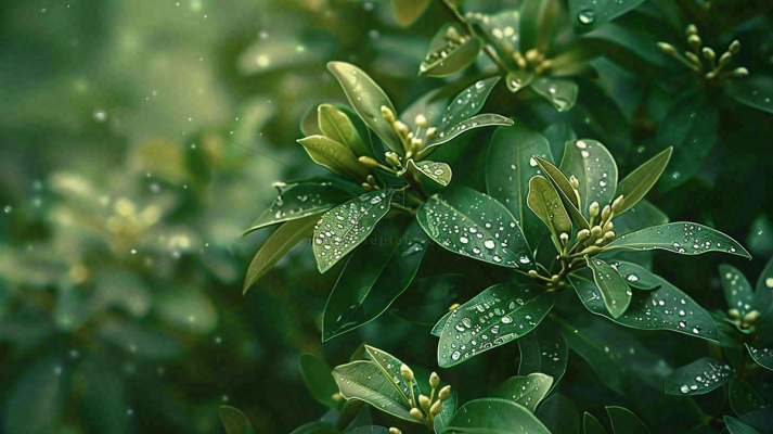 绿色植物绿叶上的露水雨水寒露摄影图 绿色植物绿叶上的露水雨水寒露摄影图