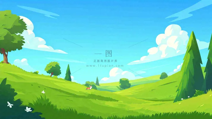 春天郊游青草树木动物蓝天清新，春分