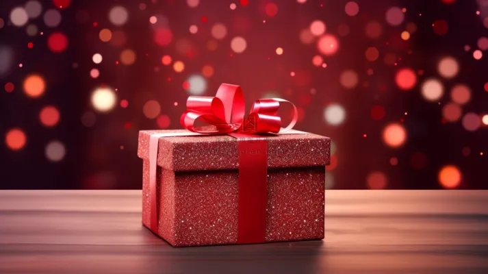 礼物惊喜新年圣诞节日礼物摄影图 