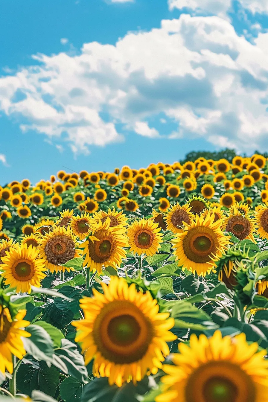 向日葵向阳鲜花摄影图