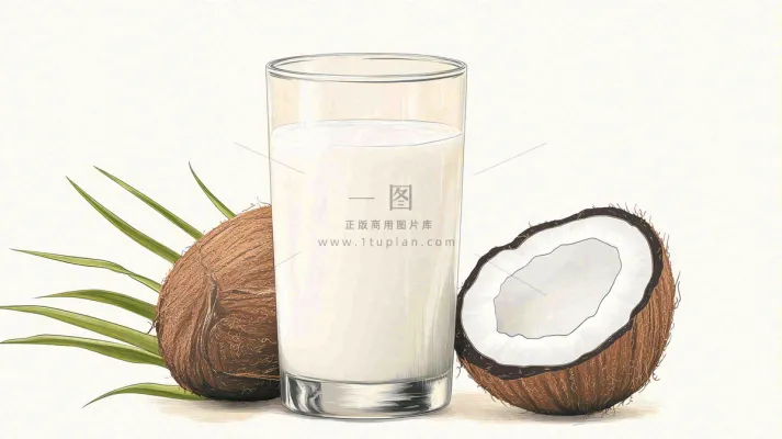 新鲜椰子汁椰奶背景图
