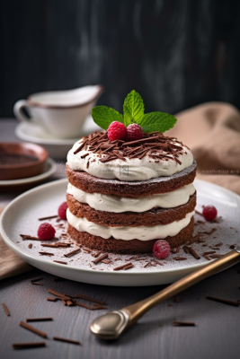 可可巧克力蛋糕水果蛋糕下午茶美食甜点摄影图 可可巧克力蛋糕水果蛋糕下午茶美食甜点摄影图