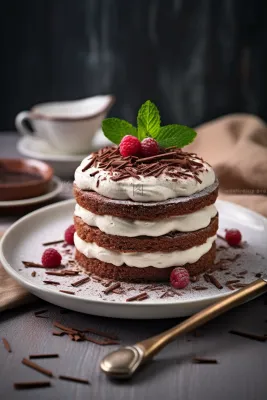 可可巧克力蛋糕水果蛋糕下午茶美食甜点摄影图 可可巧克力蛋糕水果蛋糕下午茶美食甜点摄影图