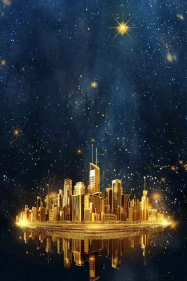 地产楼盘城市剪影背景