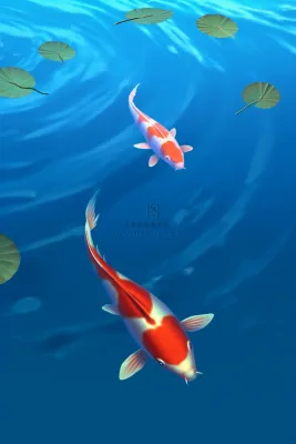 简约蓝色荷叶节气背景 简约蓝色荷叶节气背景