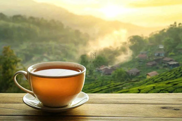 红茶茶叶茶园品茶风景摄影图