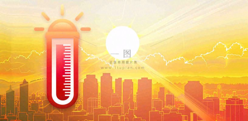 高温预警通知公告背景 高温预警通知公告背景