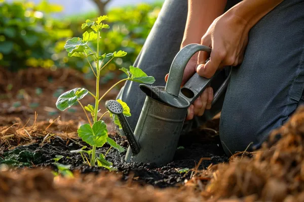 植树树苗保护环境摄影图