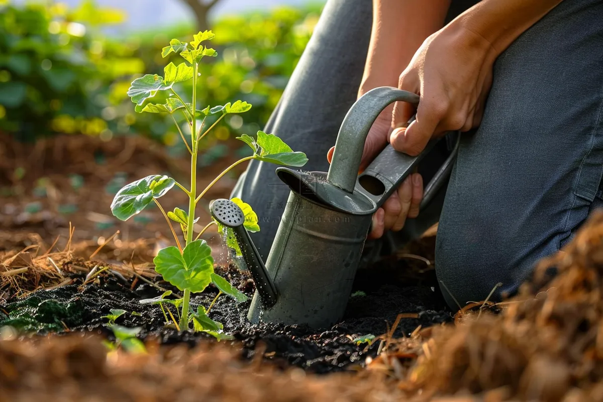 植树树苗保护环境摄影图