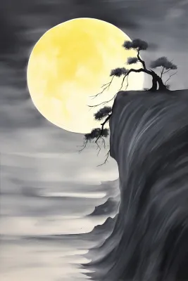 传统月满暗色简约节日海报背景 传统月满暗色简约节日海报背景