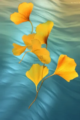 简约大气渐变落叶黄色秋叶背景 简约大气渐变落叶黄色秋叶背景