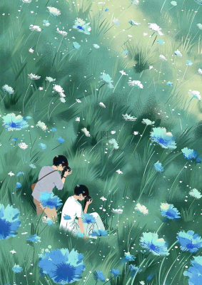 春夏草坪花丛摄影小清新唯美浪漫立春春分情人节插画背景 春夏草坪花丛摄影小清新唯美浪漫立春春分情人节插画背景