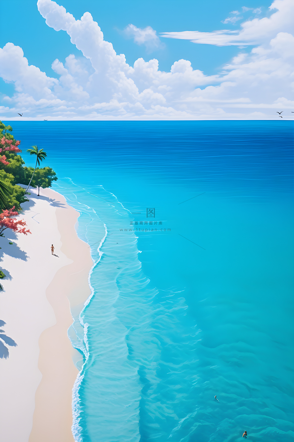 海边清新阳光水纹背景