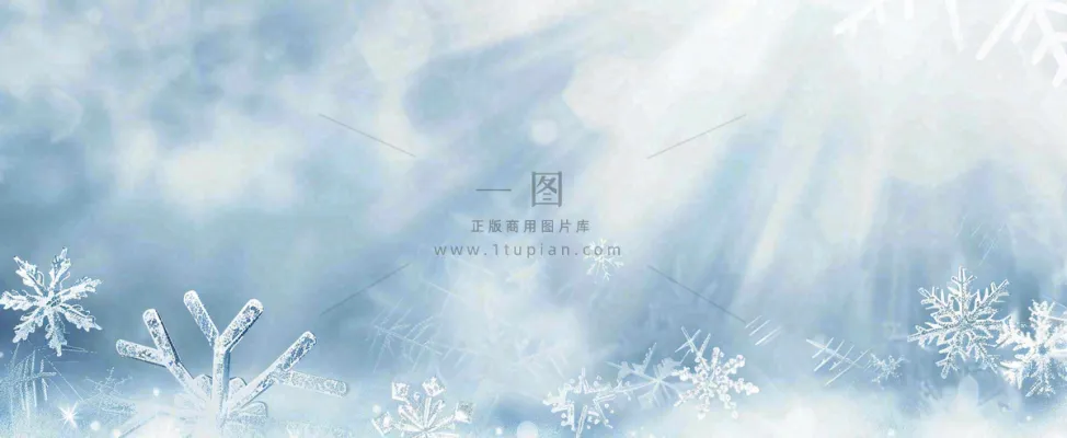 冬天雪花雪白蓝色寒冷小寒大寒摄影图