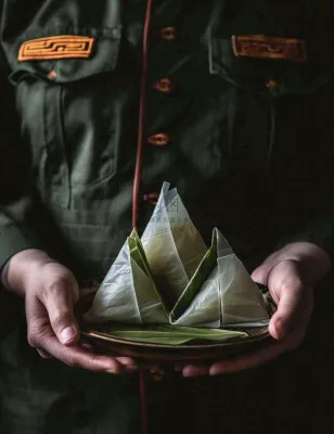 端午节粽子粽叶绿色粽香美食佳节摄影图