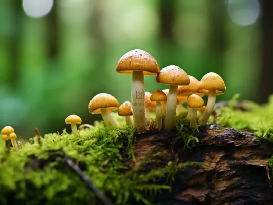 森林蘑菇枯木树干青苔苔藓摄影图 森林蘑菇枯木树干青苔苔藓摄影图