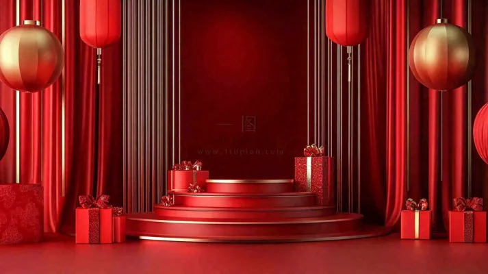 年货节促销电商背景