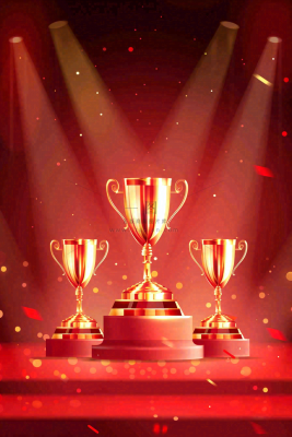 销量冠军销售红色大气奖杯背景 销量冠军销售红色大气奖杯背景