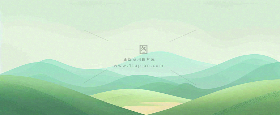 春天手绘绿色山坡春分,踏青,春游 春天手绘绿色山坡春分,踏青,春游