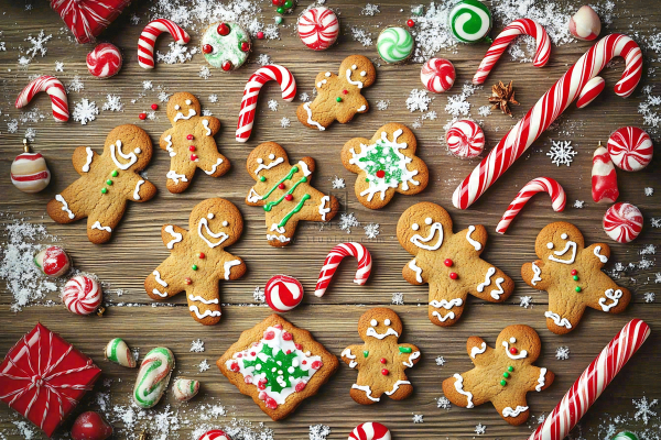 糖果姜饼人圣诞摄影图 糖果姜饼人圣诞摄影图