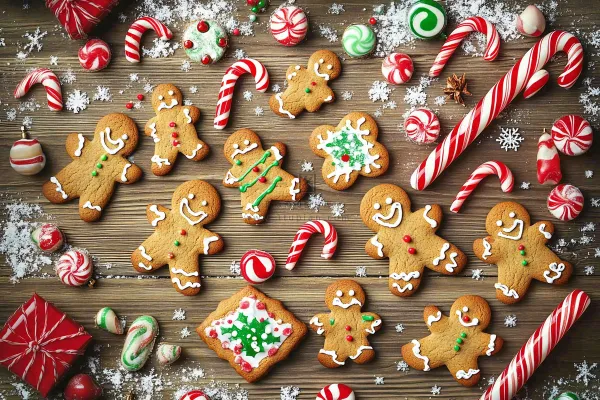 糖果姜饼人圣诞摄影图 糖果姜饼人圣诞摄影图