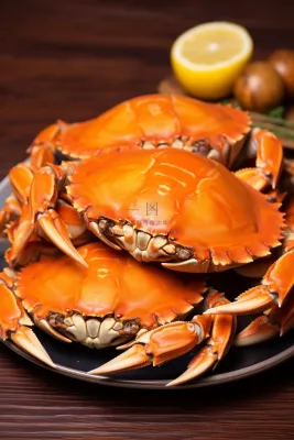 螃蟹秋季美食摄影图 