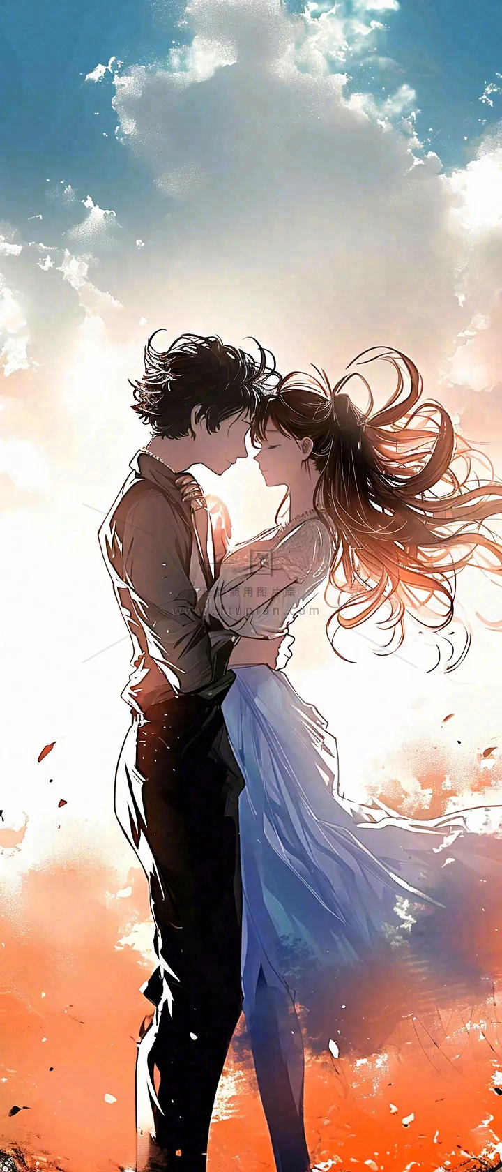 情人节情侣海上拥吻亲吻，爱情唯美落日海景