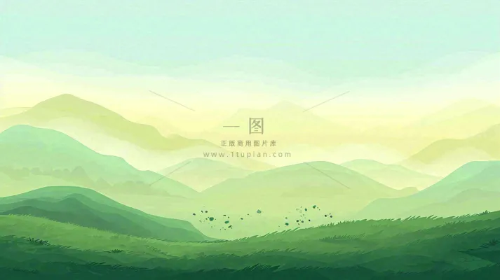 绿色延绵山脉意境国风 绿色延绵山脉意境国风