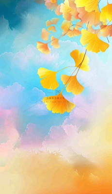 秋天黄了的银杏叶渐变色插画立秋秋分背景 秋天黄了的银杏叶渐变色插画立秋秋分背景