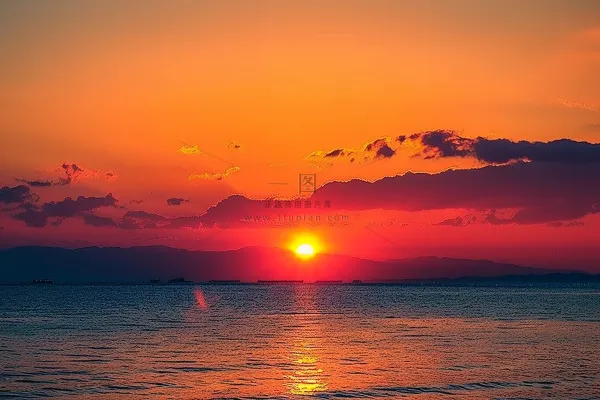 夏日落日海报沙滩晚霞摄影图