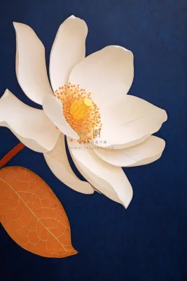 蓝色荷花简约大气背景